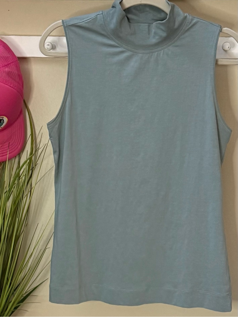 Athleta Outbound Tank Top Size Small Jade Blue Green 🔥 EUC Soft! Mockneck